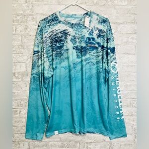 NWT Magellan Realtree Outdoors Blue Ocean Wave Performance Long Sleeve Shirt